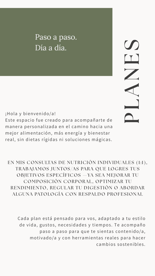 Plan de alimentación personalizado